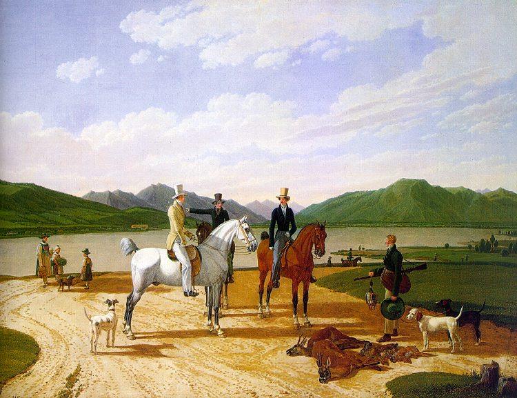 Wilhelm von Kobell Hunting Party on Lake Tegernsee